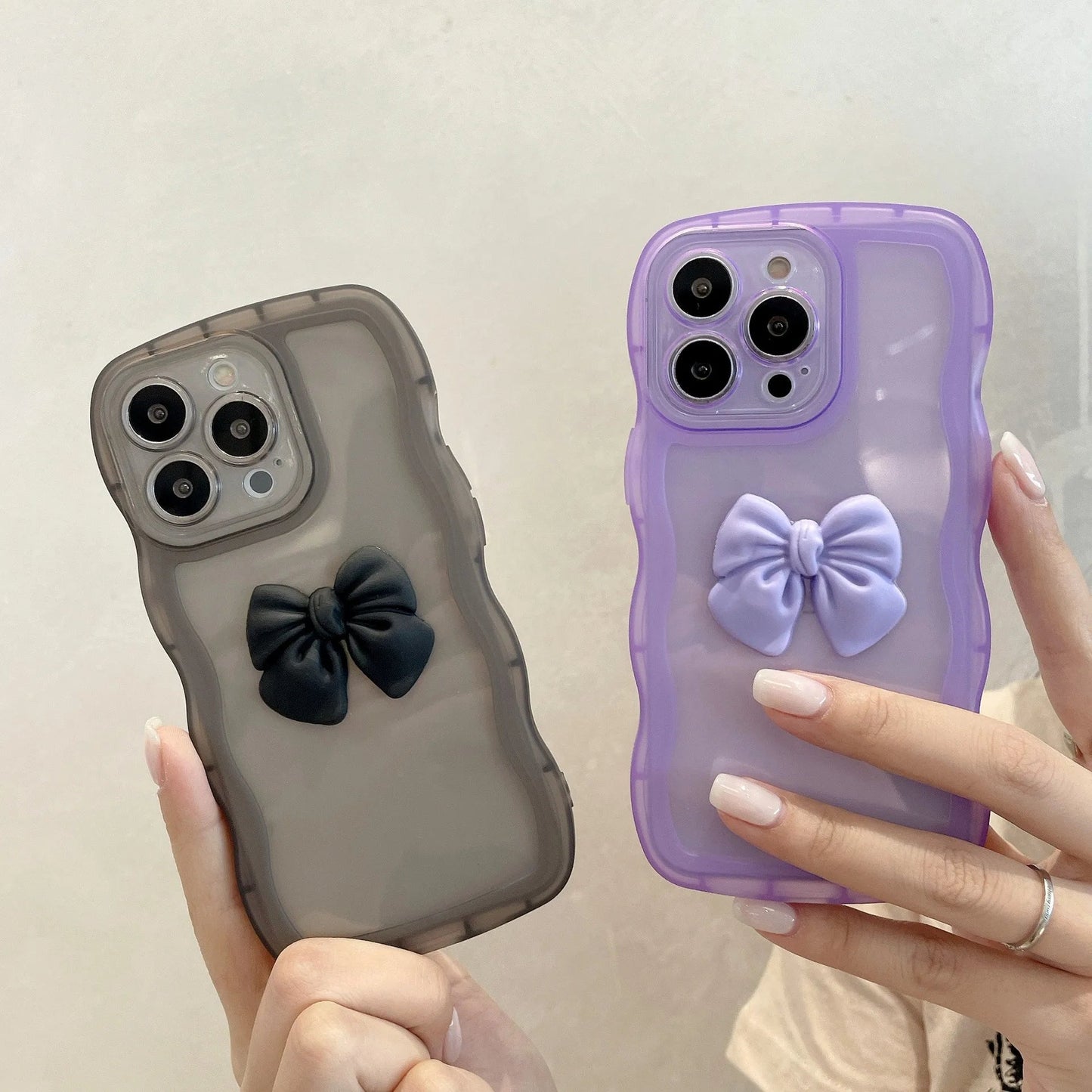 ZEROTO ZR015 Back Case Cover | Wave Edge Bow Slim Fit | Camera Protection | Shockproof TPU Case