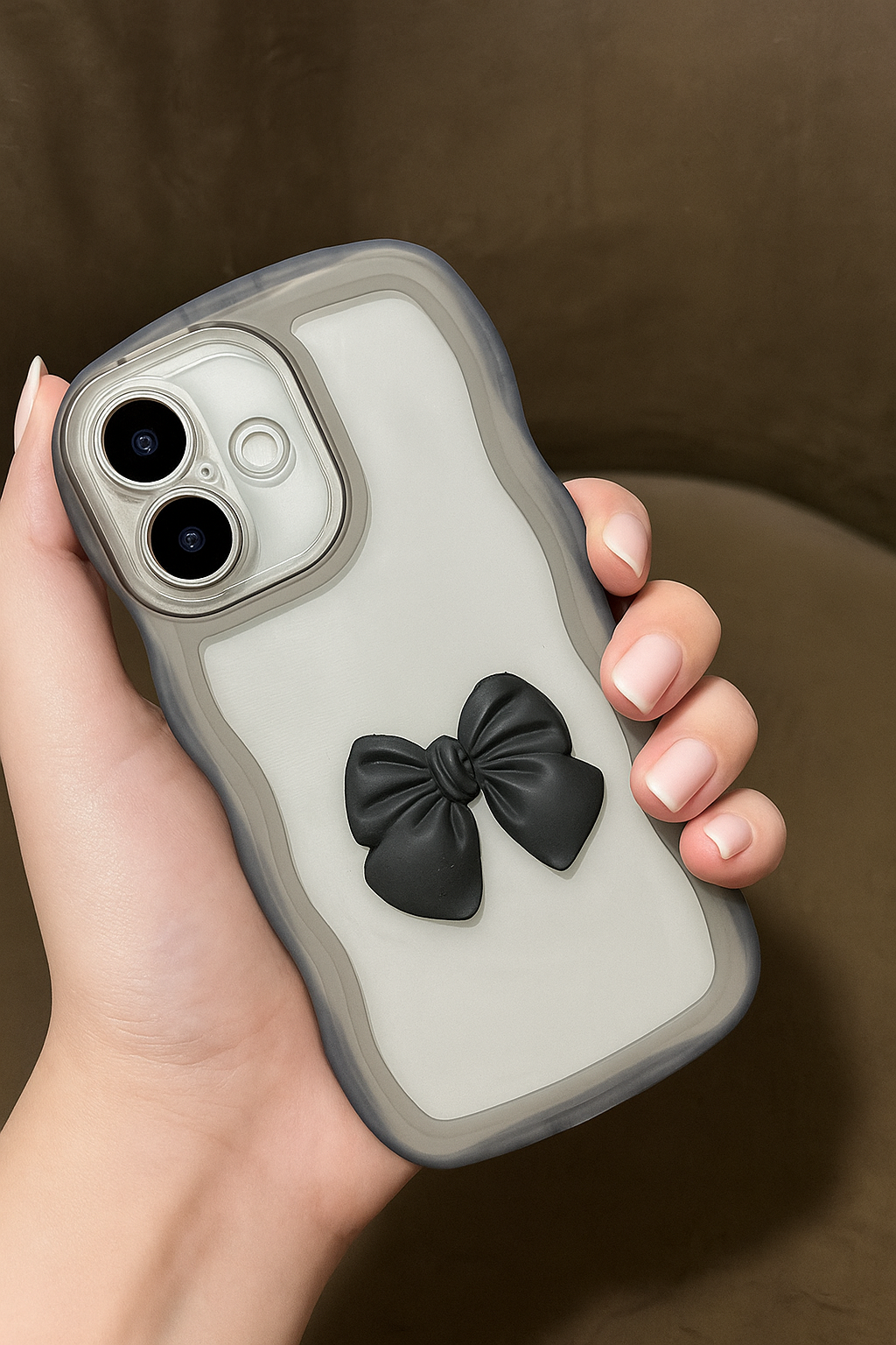 ZEROTO ZR015 Back Case Cover | Wave Edge Bow Slim Fit | Camera Protection | Shockproof TPU Case