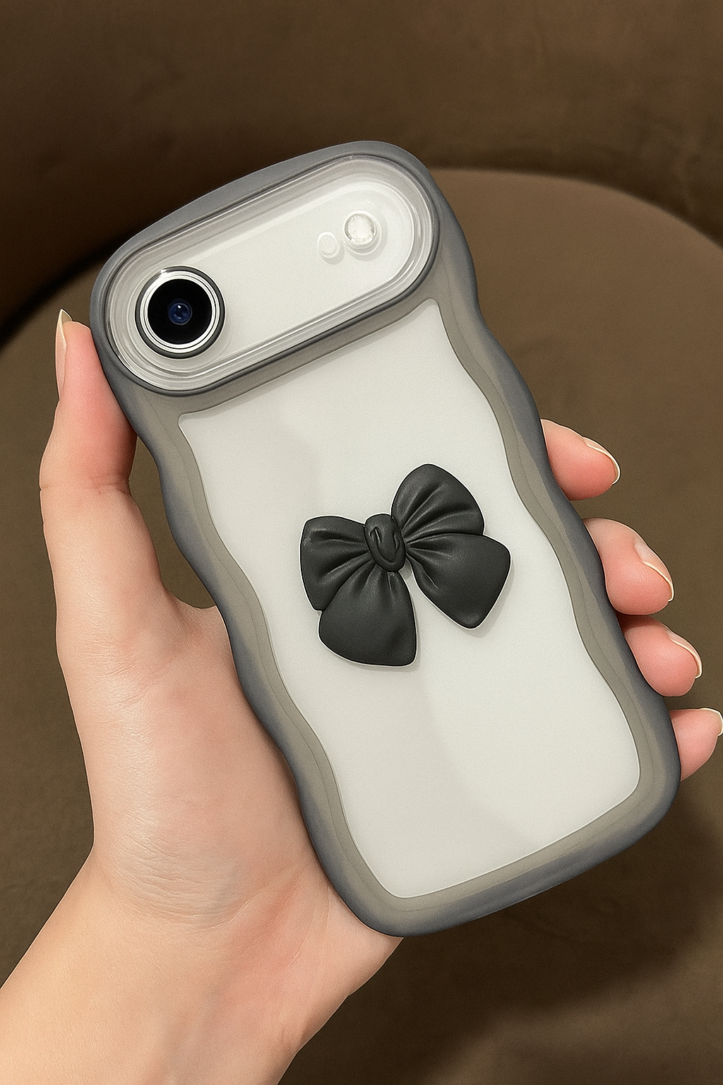 ZEROTO ZR015 Back Case Cover | Wave Edge Bow Slim Fit | Camera Protection | Shockproof TPU Case