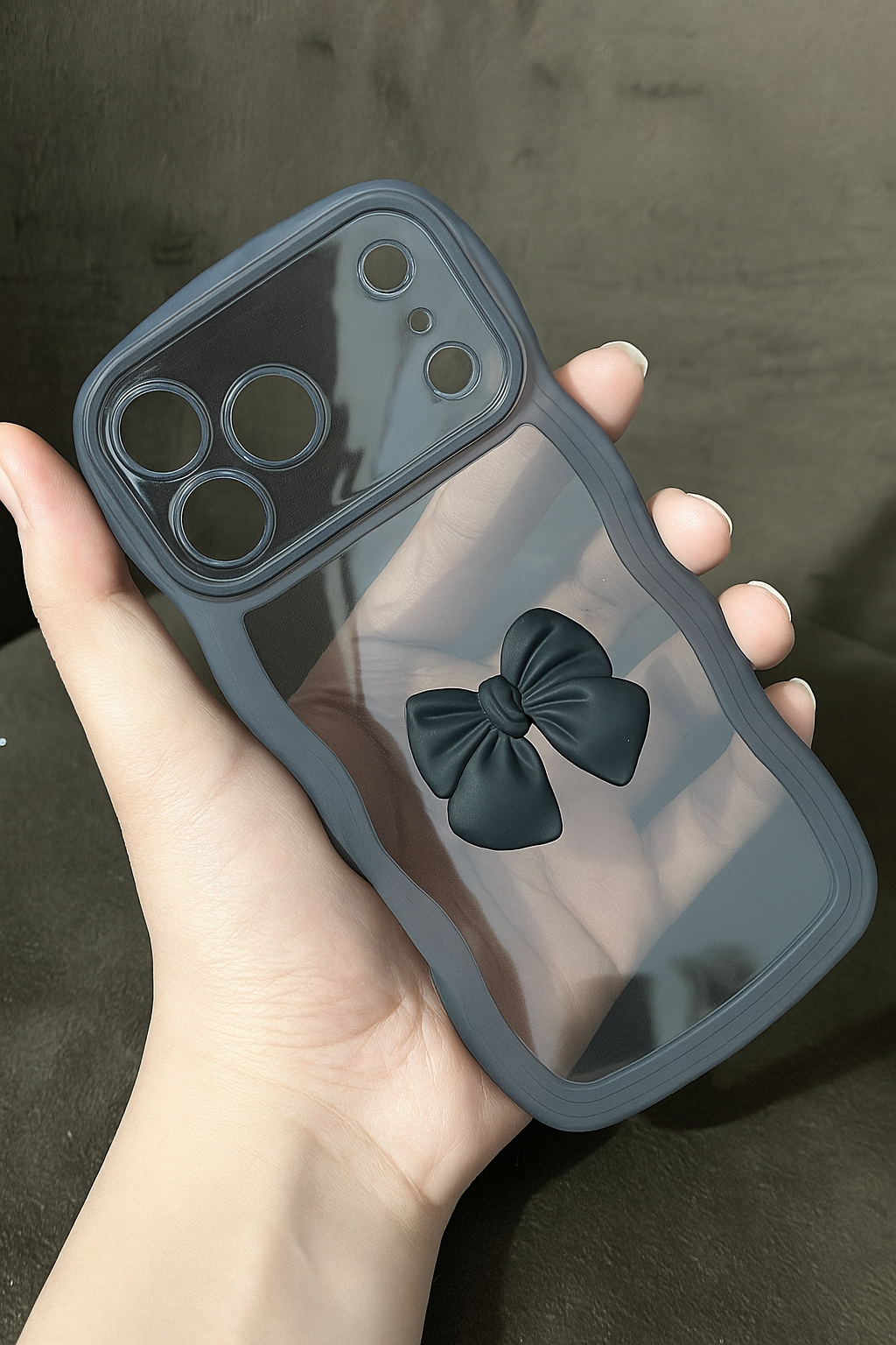 ZEROTO ZR015 Back Case Cover | Wave Edge Bow Slim Fit | Camera Protection | Shockproof TPU Case