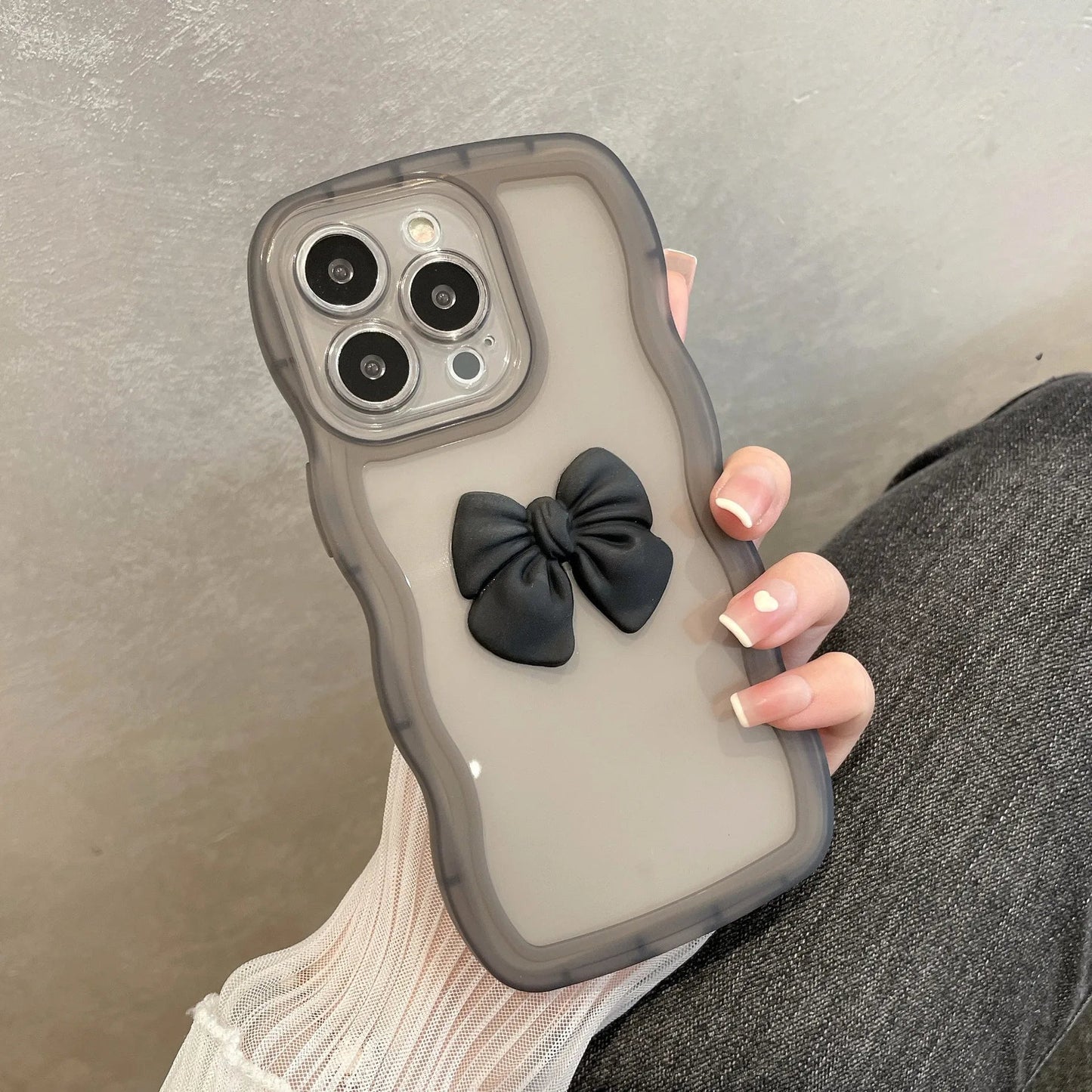 ZEROTO ZR015 Back Case Cover | Wave Edge Bow Slim Fit | Camera Protection | Shockproof TPU Case