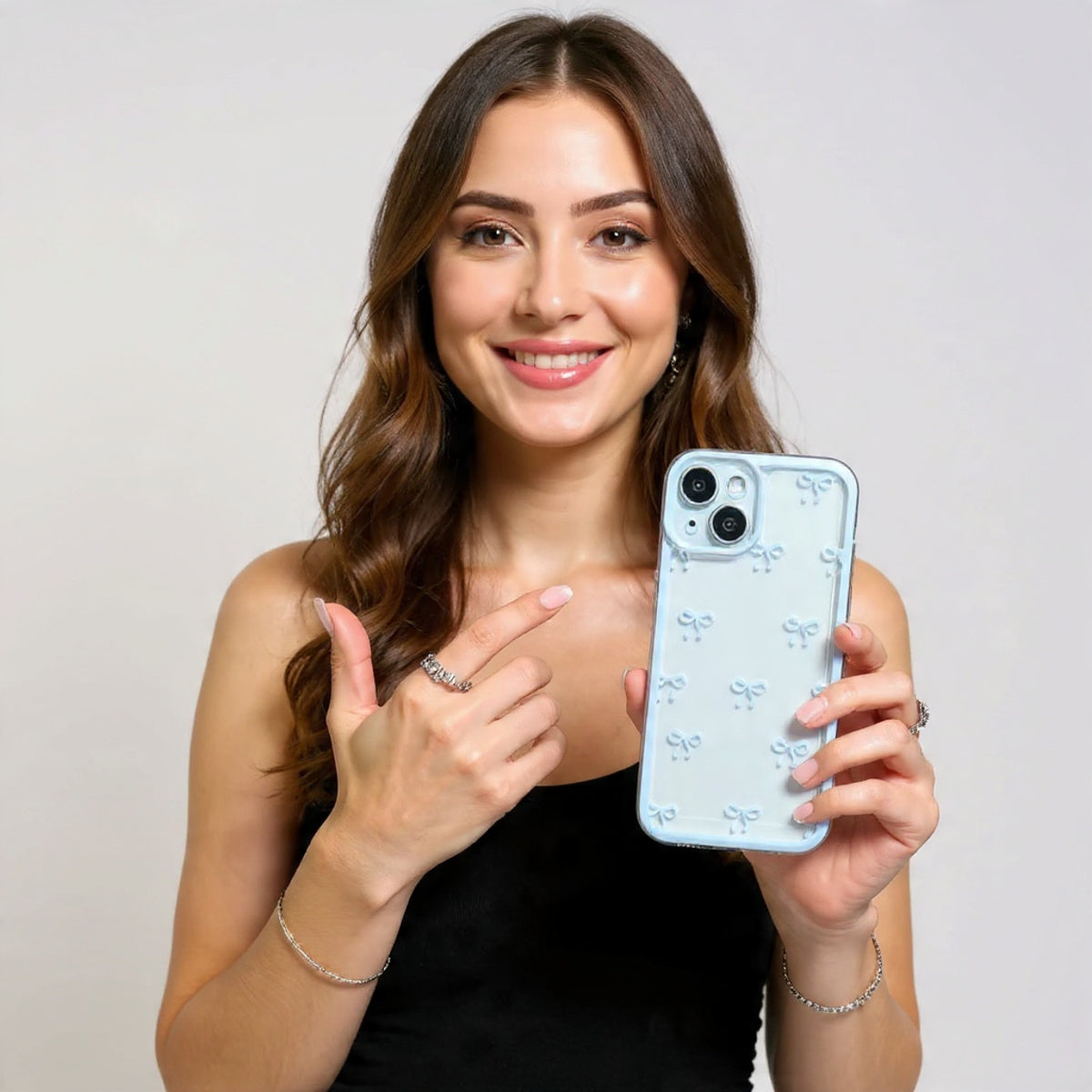 ZEROTO ZR017 Back Case Cover | Bowknot Slim Fit | Camera Protection | Shockproof TPU Case