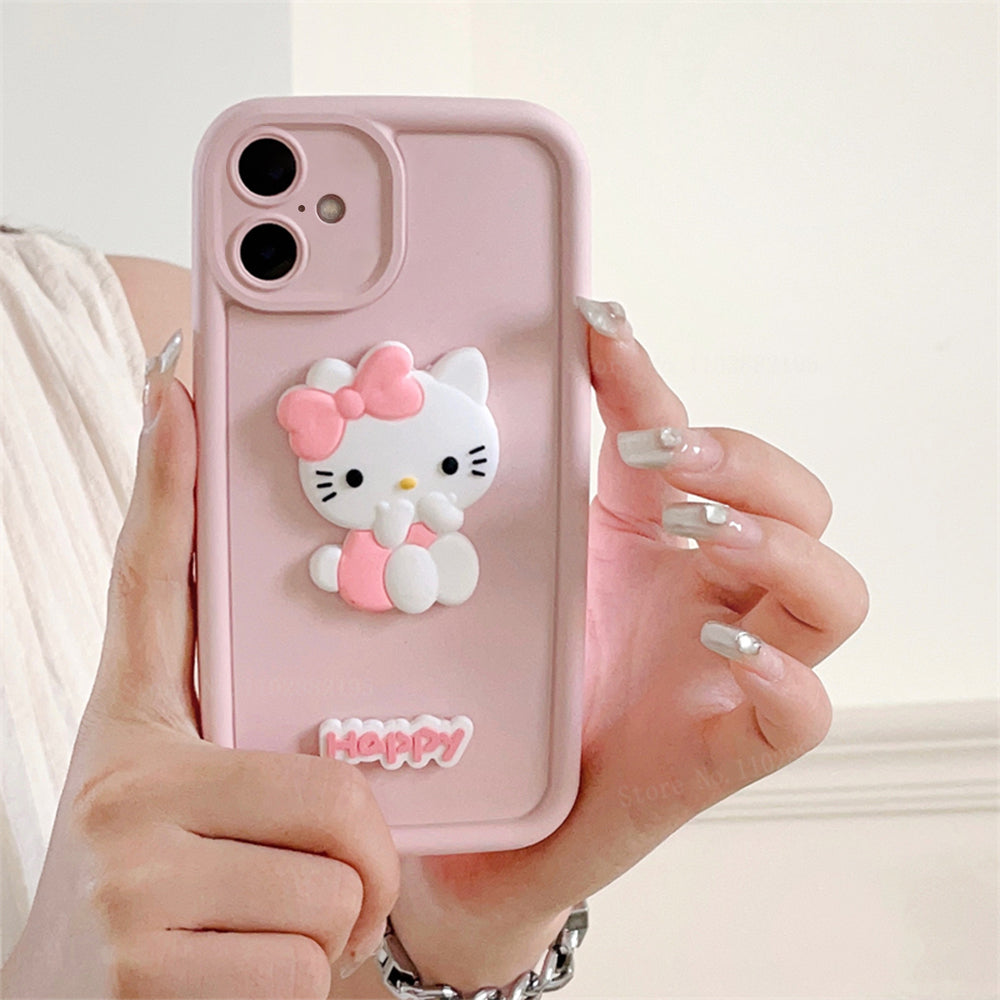 ZEROTO ZR010 For iPhone Back Case Cover | Cute 3D Kitty | Camera Protection | Shockproof Silicone Case