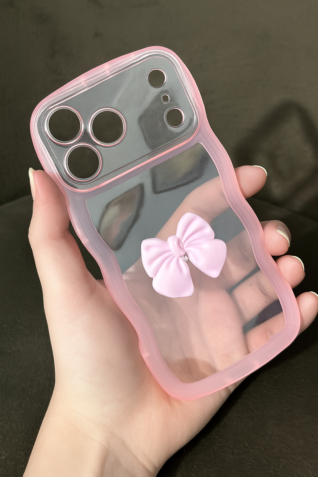 ZEROTO ZR015 Back Case Cover | Wave Edge Bow Slim Fit | Camera Protection | Shockproof TPU Case