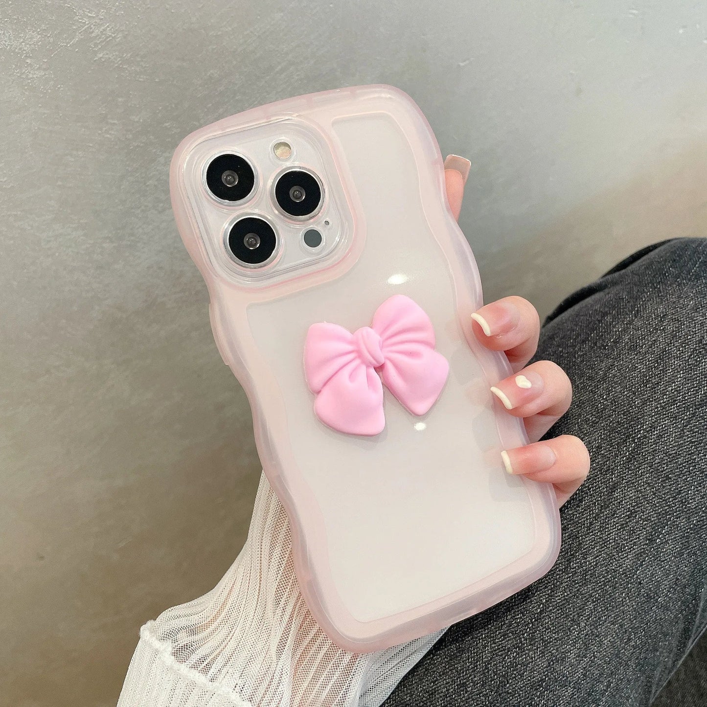 ZEROTO ZR015 Back Case Cover | Wave Edge Bow Slim Fit | Camera Protection | Shockproof TPU Case