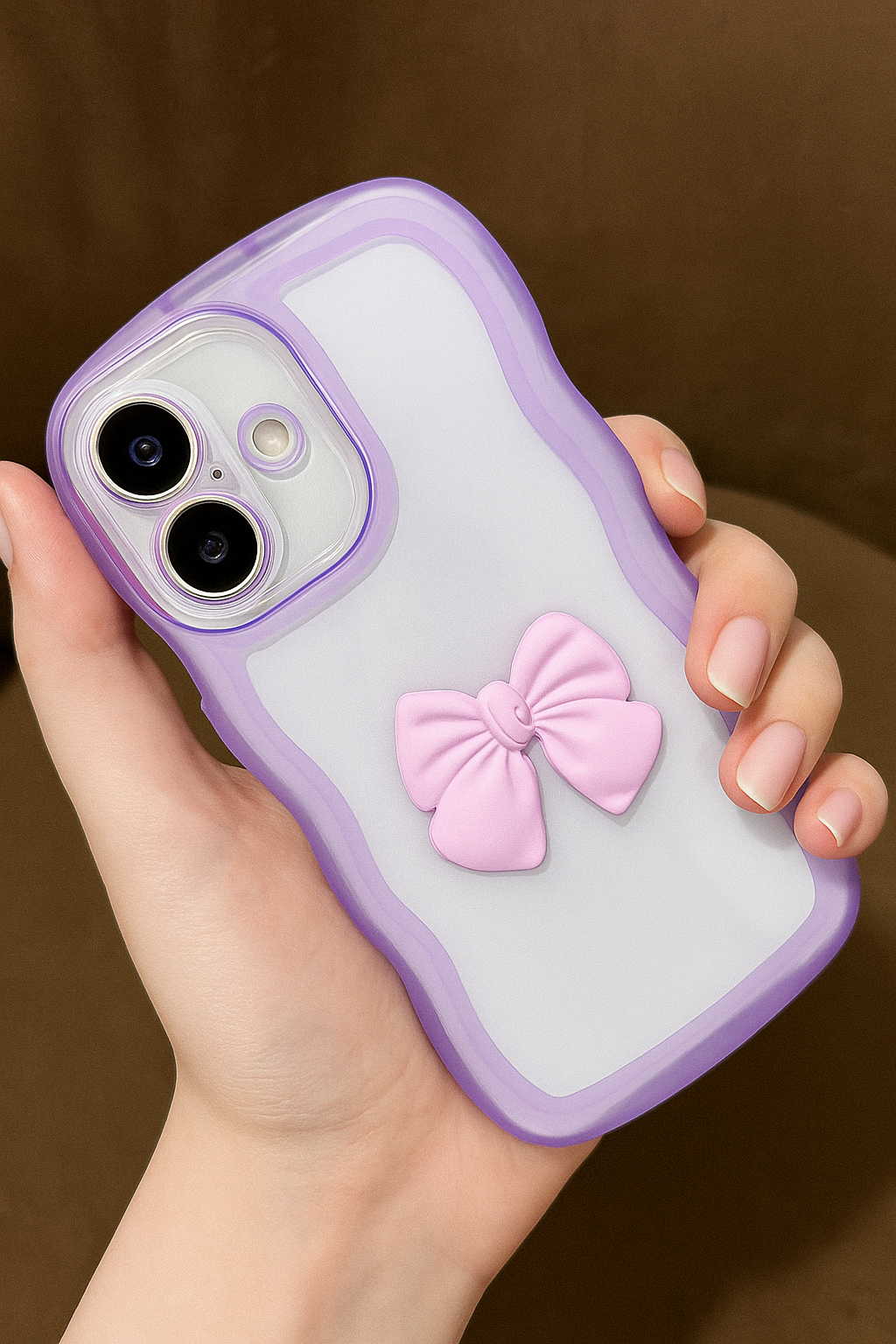 ZEROTO ZR015 Back Case Cover | Wave Edge Bow Slim Fit | Camera Protection | Shockproof TPU Case