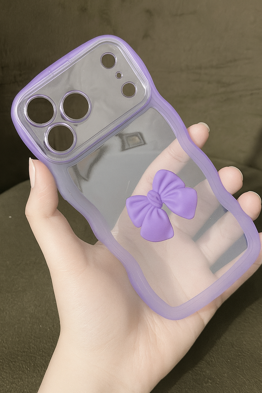 ZEROTO ZR015 Back Case Cover | Wave Edge Bow Slim Fit | Camera Protection | Shockproof TPU Case