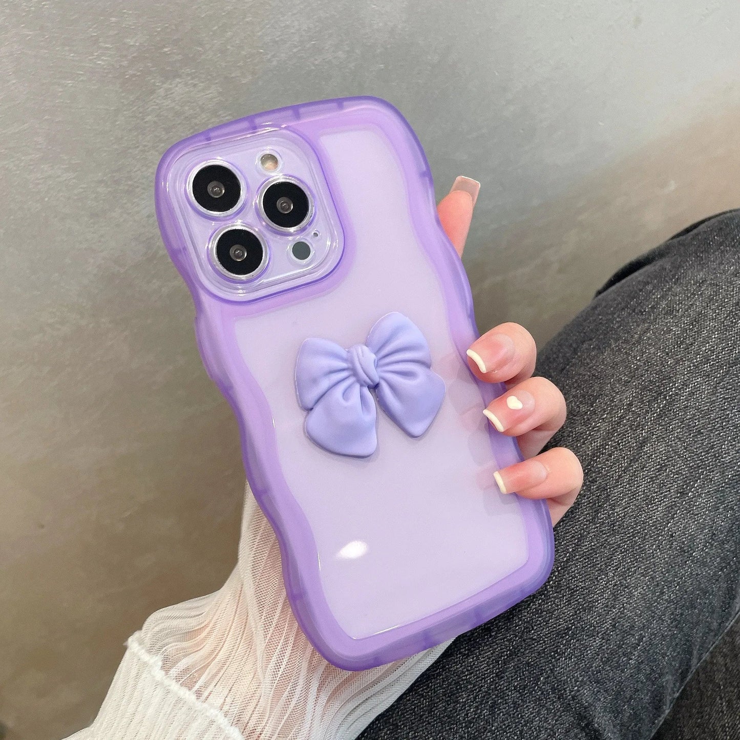 ZEROTO ZR015 Back Case Cover | Wave Edge Bow Slim Fit | Camera Protection | Shockproof TPU Case