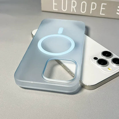 ZEROTO ZR005 Ultra-Thin Matte Magnetic Mag-Safe Wireless Charging Clear Case Cover For iPhone X XR 11 12 13 14 15 16Pro Plus Max (TPU)