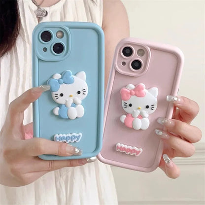 ZEROTO ZR010 For iPhone Back Case Cover | Cute 3D Kitty | Camera Protection | Shockproof Silicone Case