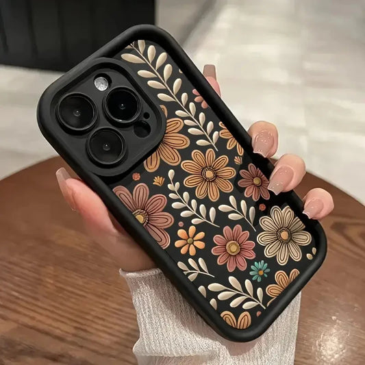 ZEROTO ZR022 Back Case Cover | Floral Designer Aesthetic Flower Printed Soft Silicone | Slim Fit | Camera Protection | Shockproof TPU Case
