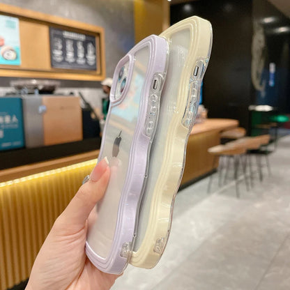 ZEROTO ZR021 Back Case Cover | Wavy Border Transparent | Slim Fit | Camera Protection | Shockproof TPU Case