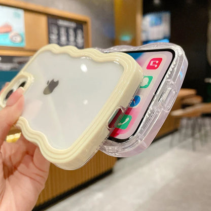 ZEROTO ZR021 Back Case Cover | Wavy Border Transparent | Slim Fit | Camera Protection | Shockproof TPU Case