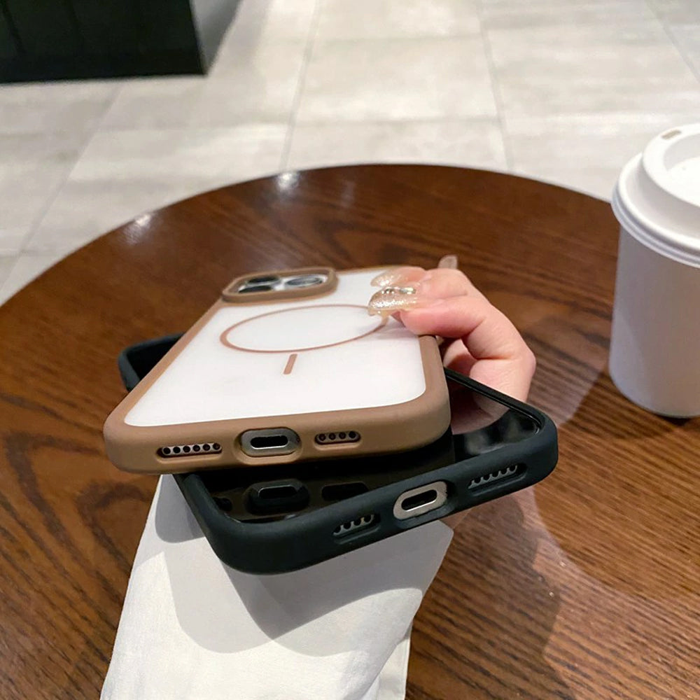 ZEROTO ZR018 Back Case Cover | Soft Matte Mag-Safe | Slim Fit | Camera Protection | Shockproof TPU Case