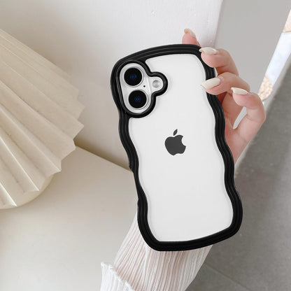 ZEROTO ZR021 Back Case Cover | Wavy Border Transparent | Slim Fit | Camera Protection | Shockproof TPU Case