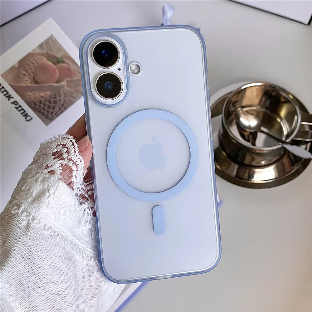 ZEROTO ZR005 Ultra-Thin Matte Magnetic Mag-Safe Wireless Charging Clear Case Cover For iPhone X XR 11 12 13 14 15 16Pro Plus Max (TPU)