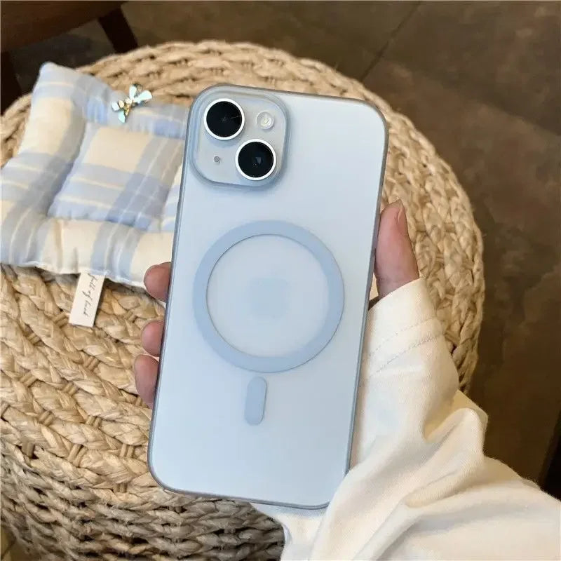 ZEROTO ZR005 Ultra-Thin Matte Magnetic Mag-Safe Wireless Charging Clear Case Cover For iPhone X XR 11 12 13 14 15 16Pro Plus Max (TPU)