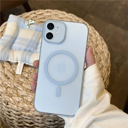 ZEROTO ZR005 Ultra-Thin Matte Magnetic Mag-Safe Wireless Charging Clear Case Cover For iPhone X XR 11 12 13 14 15 16Pro Plus Max (TPU)