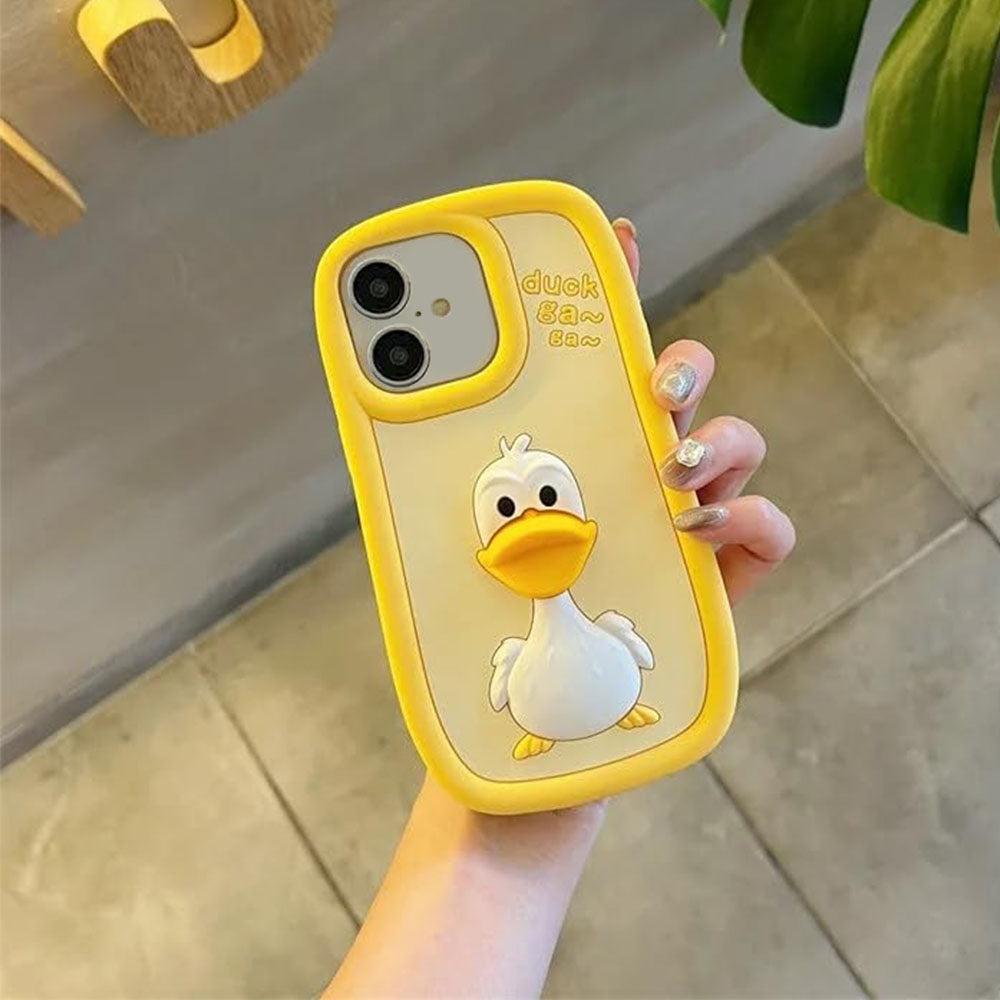 ZEROTO ZR001 3D Cute Yellow Duck Soft Silicone Case Cover For iPhone 11 12 13 14 15 16 Pro Plus Max