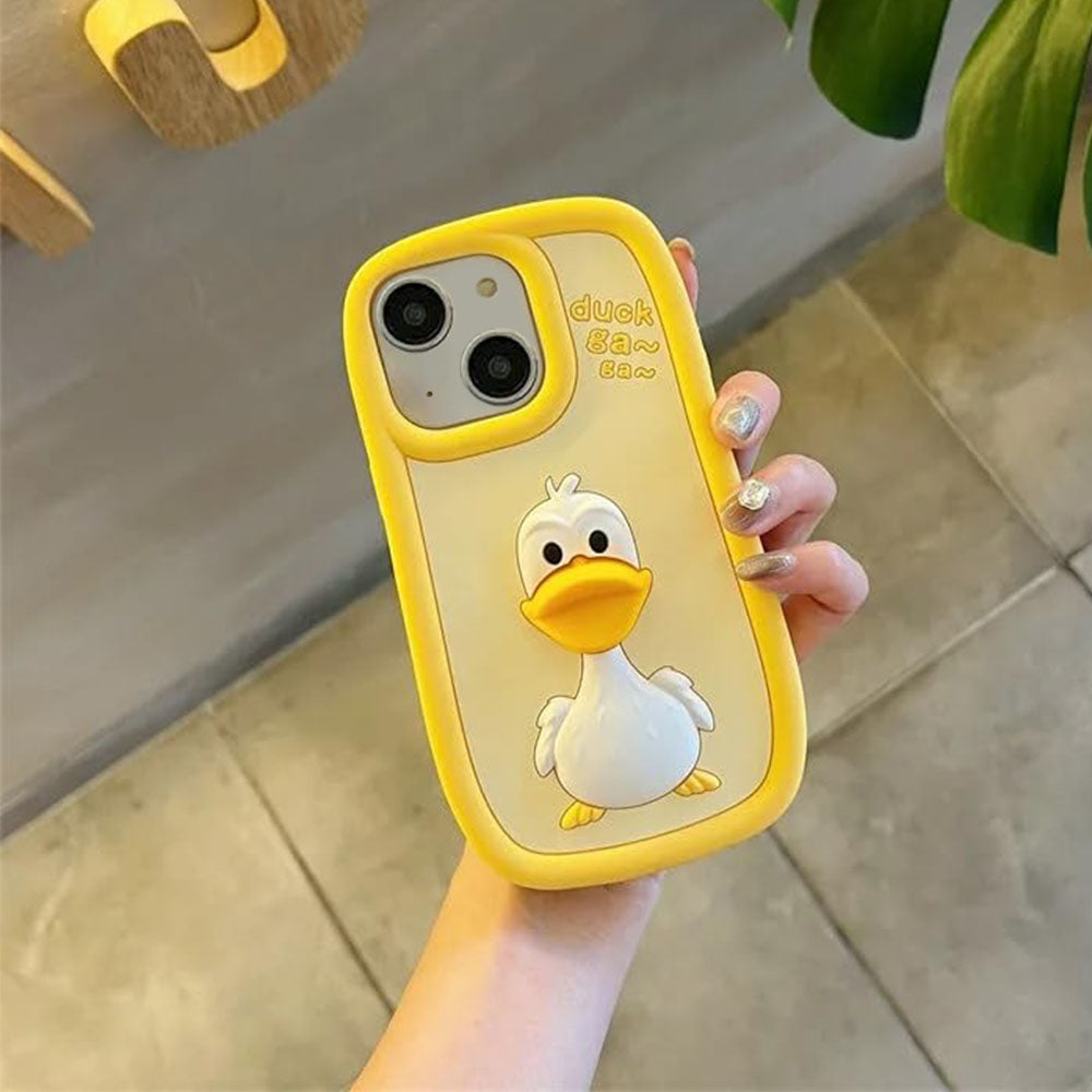 ZEROTO ZR001 3D Cute Yellow Duck Soft Silicone Case Cover For iPhone 11 12 13 14 15 16 Pro Plus Max