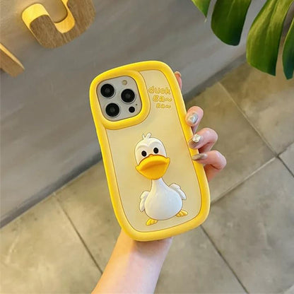 ZEROTO ZR001 3D Cute Yellow Duck Soft Silicone Case Cover For iPhone 11 12 13 14 15 16 Pro Plus Max