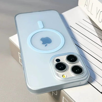 ZEROTO ZR005 Ultra-Thin Matte Magnetic Mag-Safe Wireless Charging Clear Case Cover For iPhone X XR 11 12 13 14 15 16Pro Plus Max (TPU)